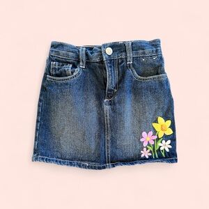 Gymboree Blue Denim Skirt with Floral Accents